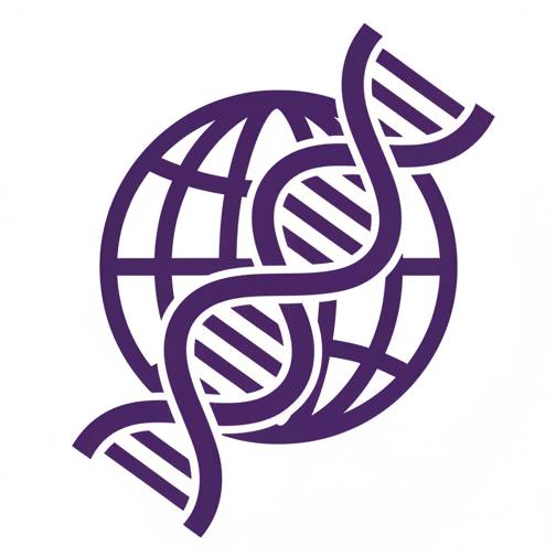 dafür brauche ich ein vektorartiges loge 4-eckig ohne text mit  #8C08D3 einfarbig Erde mit DNA und tote fische