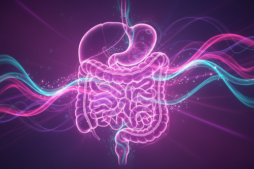 Darm mit dieser Farben heilend und enrgetisch Lila #6600CD, Cyan #33BBB8, dunkel Rosa #A901B0
