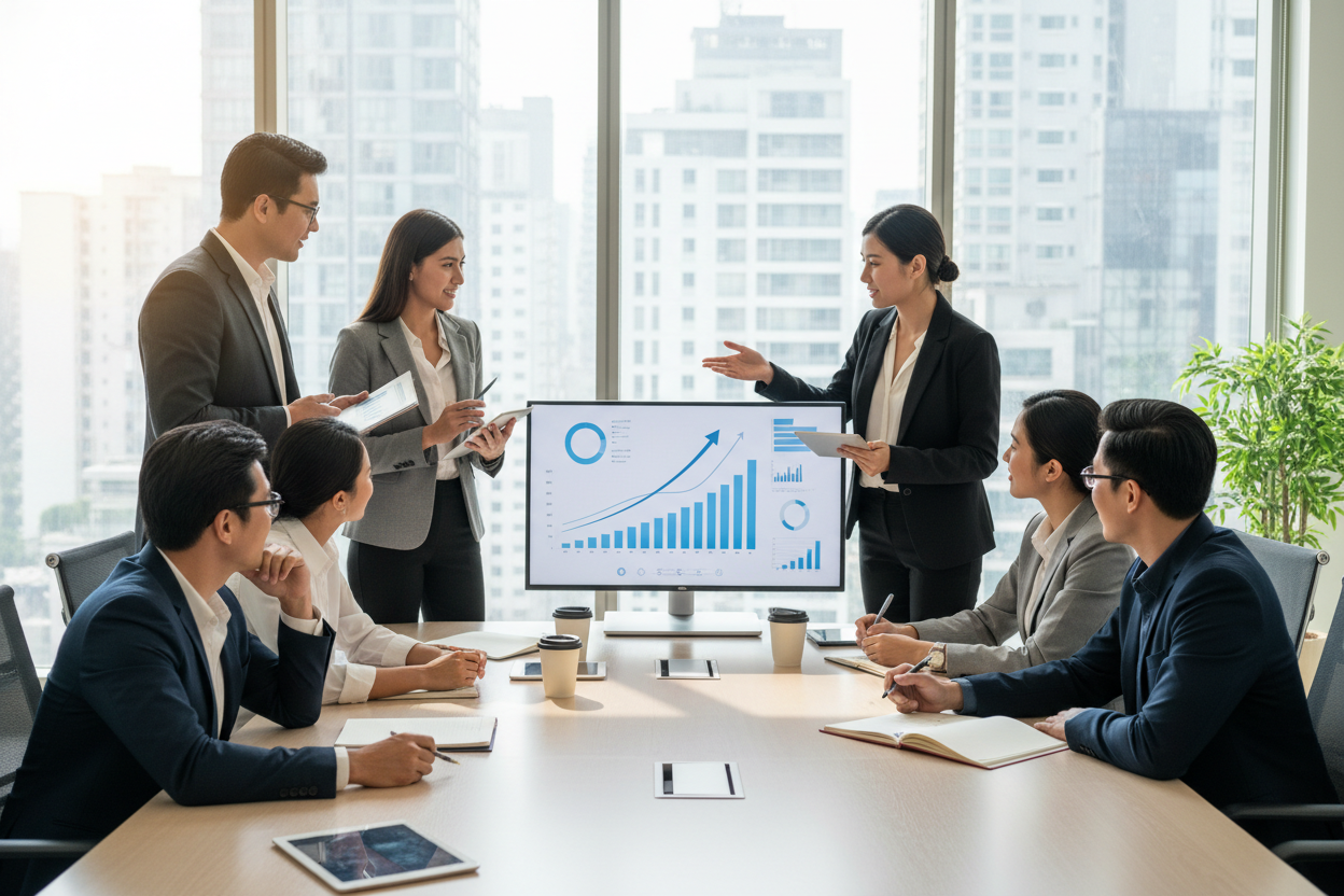 Gemeinsame Wachstum und Ziele, professionel, realistisch 