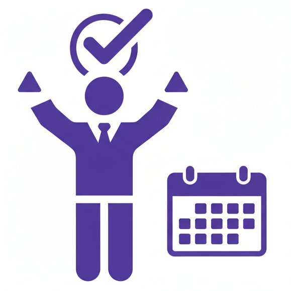 generire ein Bild weniger fehlzeiten im Unternehmen mit #8C08D3 einfarbig und mit transparentem Hintergrund und quadratisch 