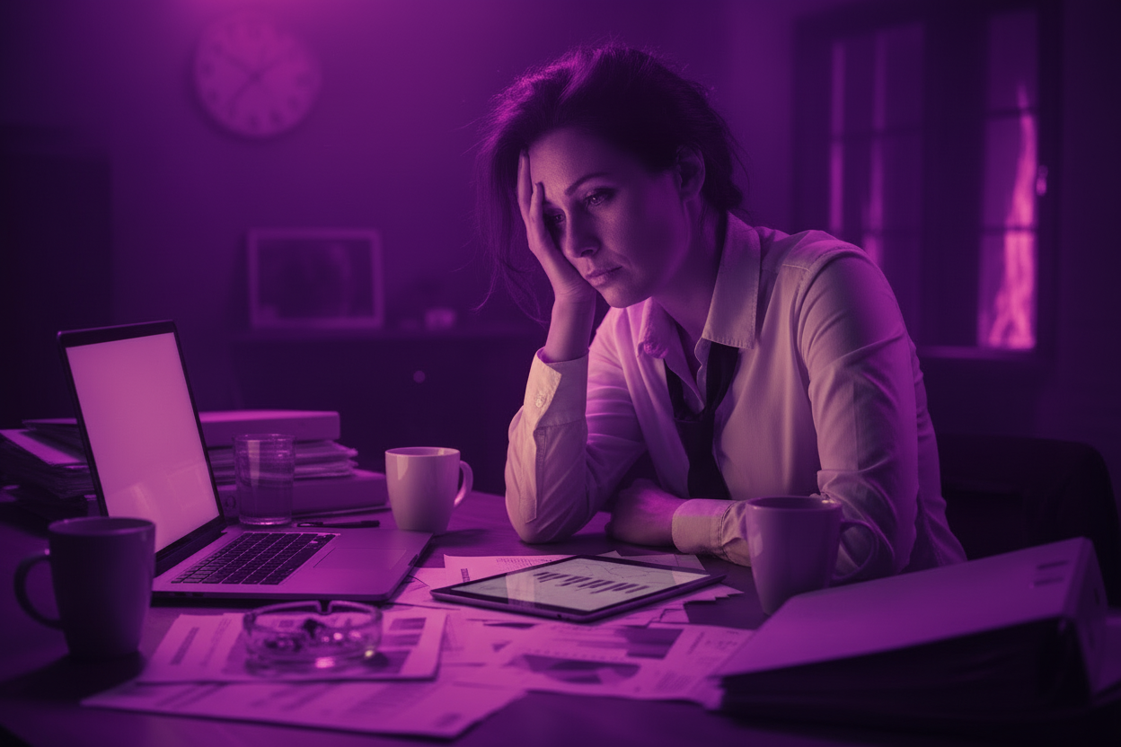 mehr rot und orange um burnout darzustellen