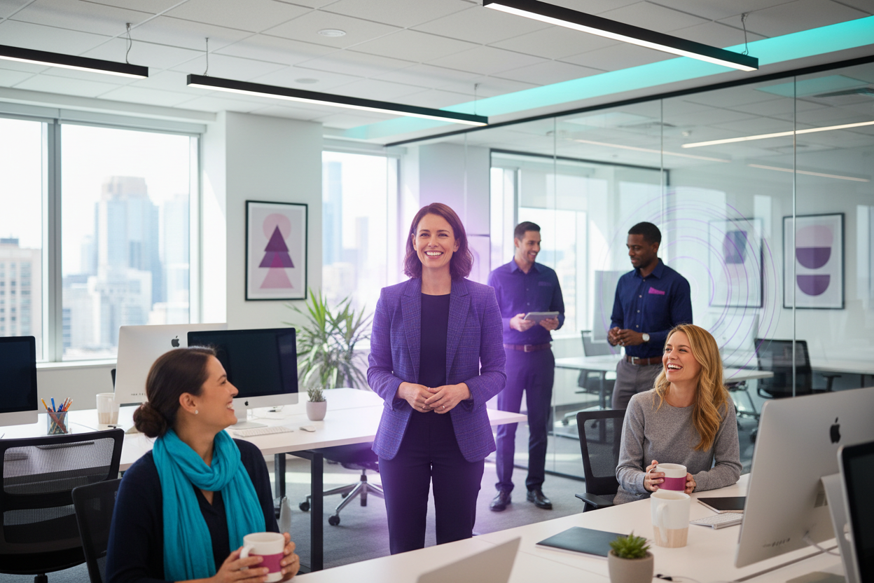 Unsere Farben: Lila #6600CD, Cyan #33BBB8, dunkel Rosa #A901B0 realistisch und helles photo